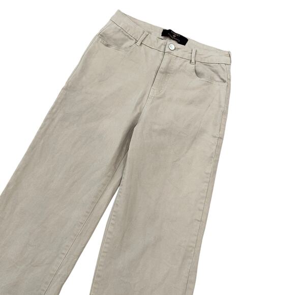 Robert Comstock Tan Minimalist Raw Hem Jeans - Picture 2 of 8